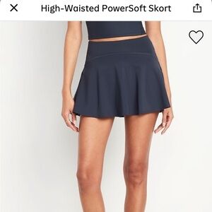 Old Navy High Waisted PowerSoft Skort Dusk Navy Blue Size 2X